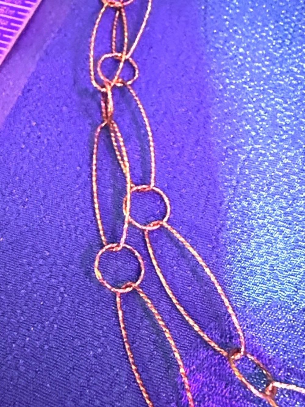 Delicate gold tone sterling Silver paper clip Link Necklace